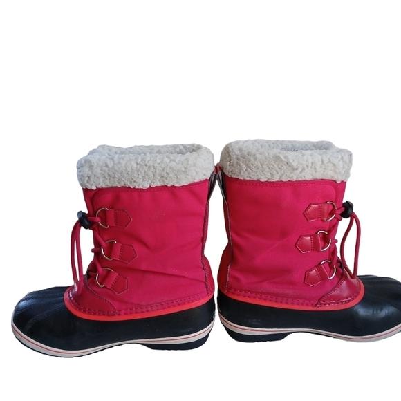 Girls Boots Sorel Yoot Pac Nylon Waterproof Rubber Soles Sherpa C… - Picture 2 of 12